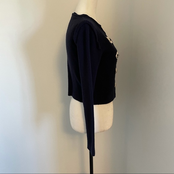 Moschino Cheap and Chic wool military hook and eye sweater - Picture 3 of 5